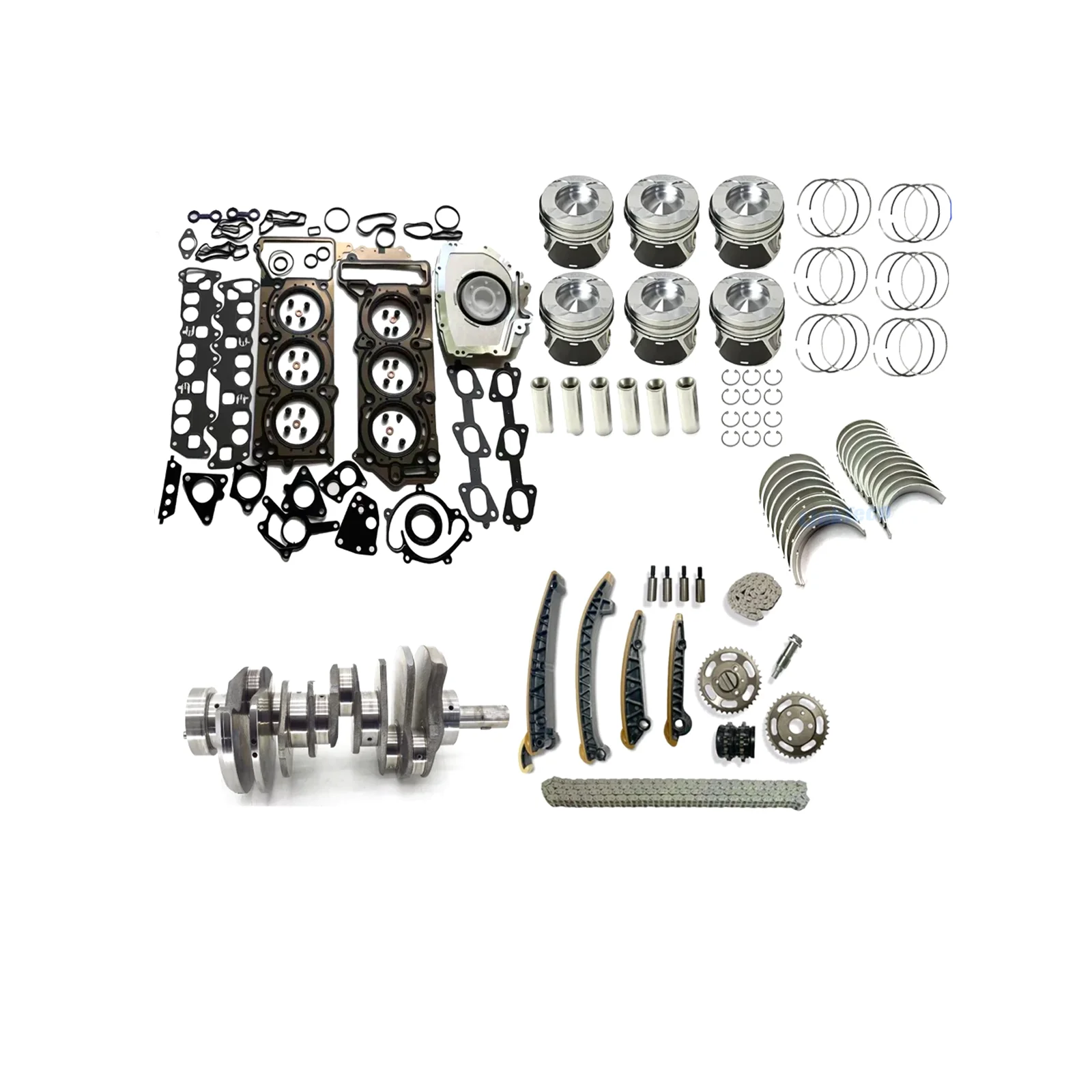 

Комплект для капитального ремонта Linkteco: полный набор прокладок, подшипники коленчатого вала, комплект цепи ГРМ OM642 для 3.0T MERCEDES-BENZ W166 X166