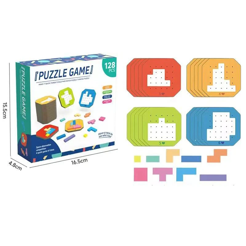 Jeu de puzzle de bureau créatif pour enfants, blocs de construction 3D, jouets mathématiques Tangram, jeu de forme de document de tableau, cadeaux pour garçons et filles