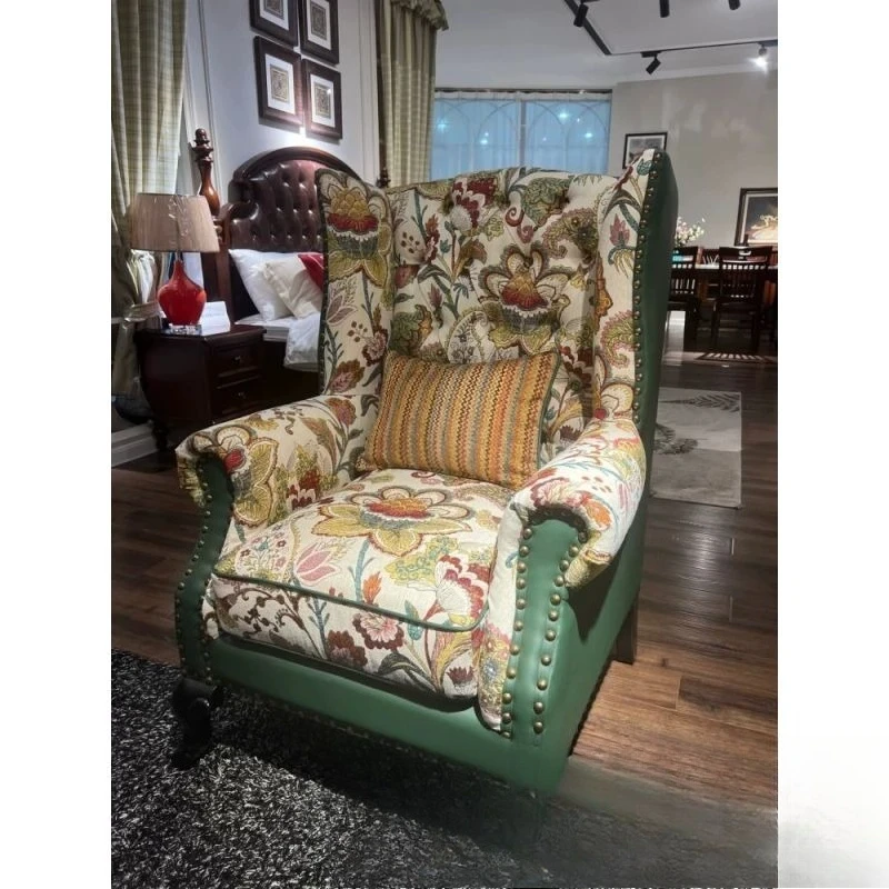 Pojedyncza sofa z tkaniny retro