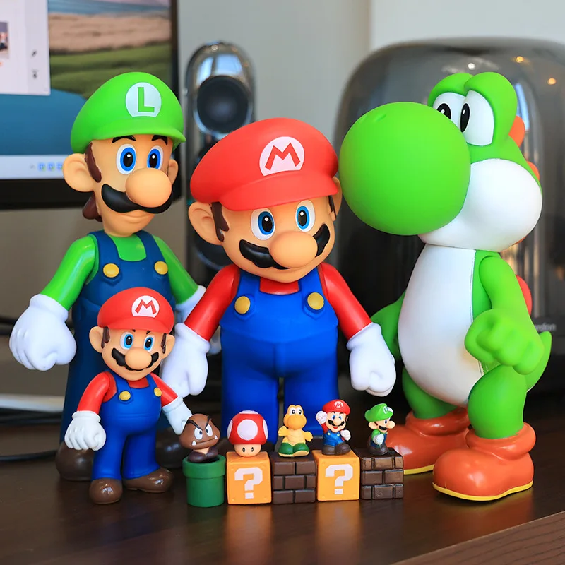 Figuras de acción de Super Marioed de dibujos animados de Anime, colección de estatuas de princesa Luigied Yoshi, muñeca modelo de PVC, regalo de cumpleaños para niños