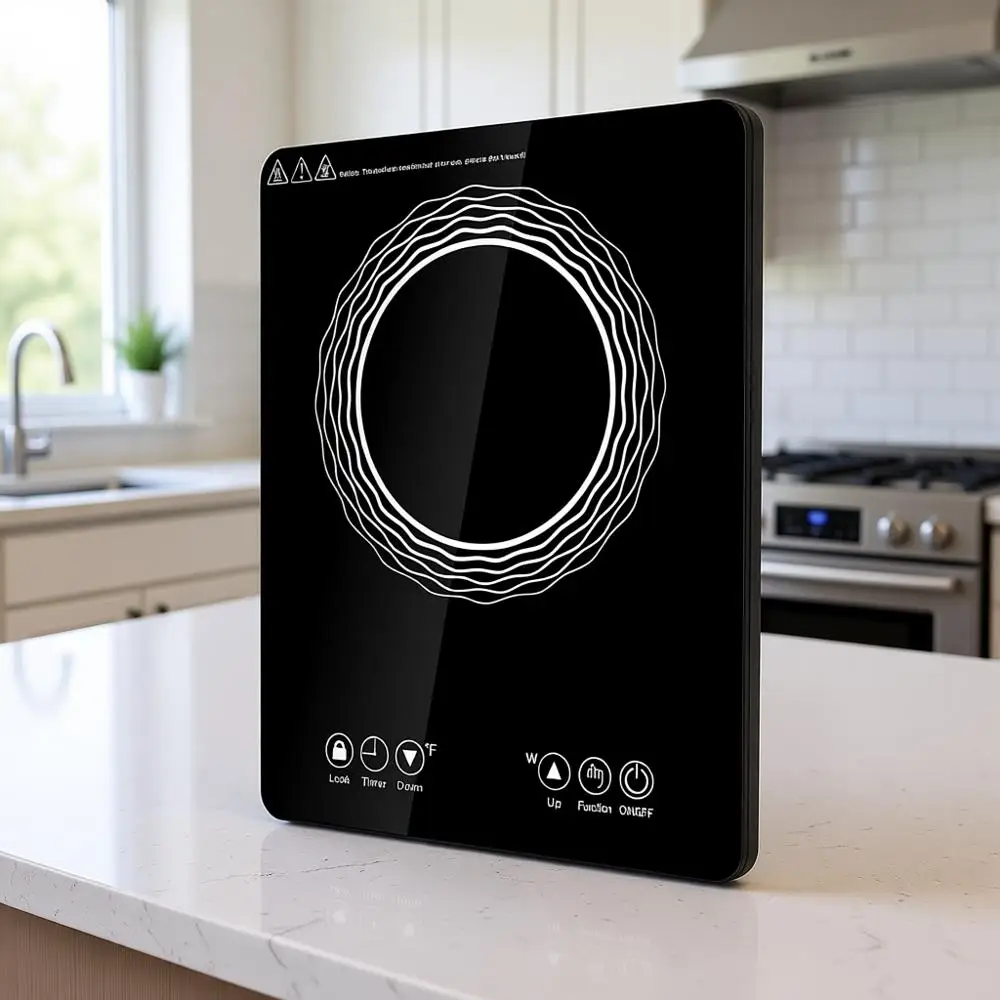 

Электрическая индукционная плита 1500 Вт с сенсорной панелью, регулировкой мощности и температуры, 3-часовым таймером