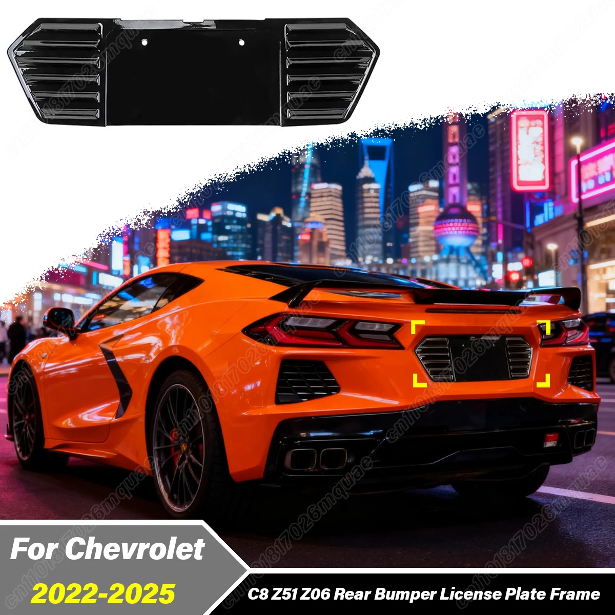 

For Chevrolet Corvette C8 Z51 Z06 2020 2021 2022 2023 2024 2025 Automobile Rear License Plate Frame Decoration Accessories Kit
