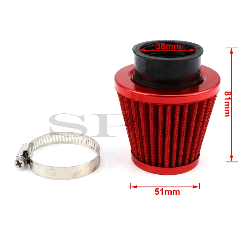 Universal 38mm Air Clearner Filter Fit For 50cc 70cc 90cc 110cc 125cc Motorbike ATV Quad Dirt Bike Motorcycle Replacement parts