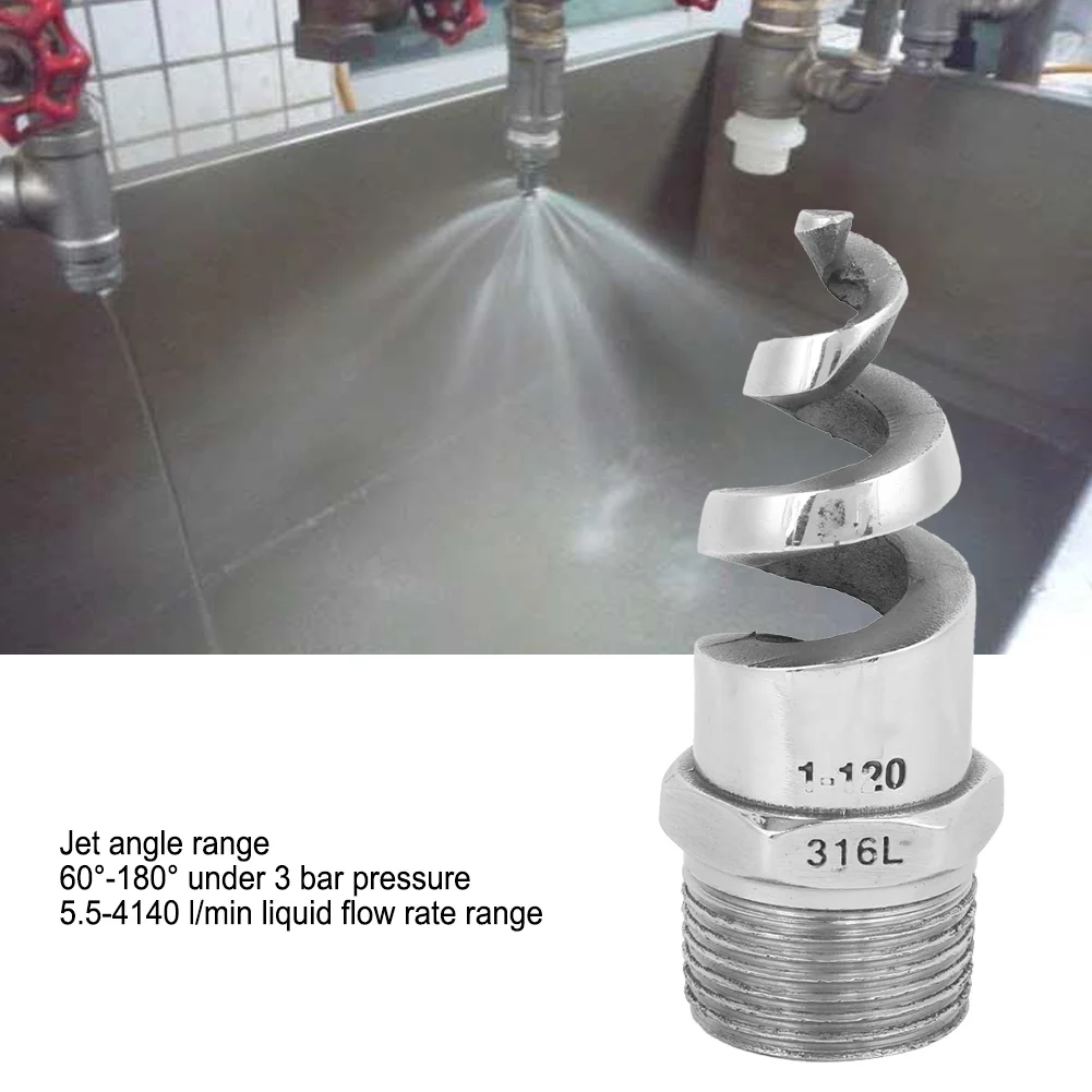 

Спиральная форсунка с наружной резьбой SPJT из нержавеющей стали 316L, антикоррозийная # 8209 Аксессуары для полива, предотвращающие засорение