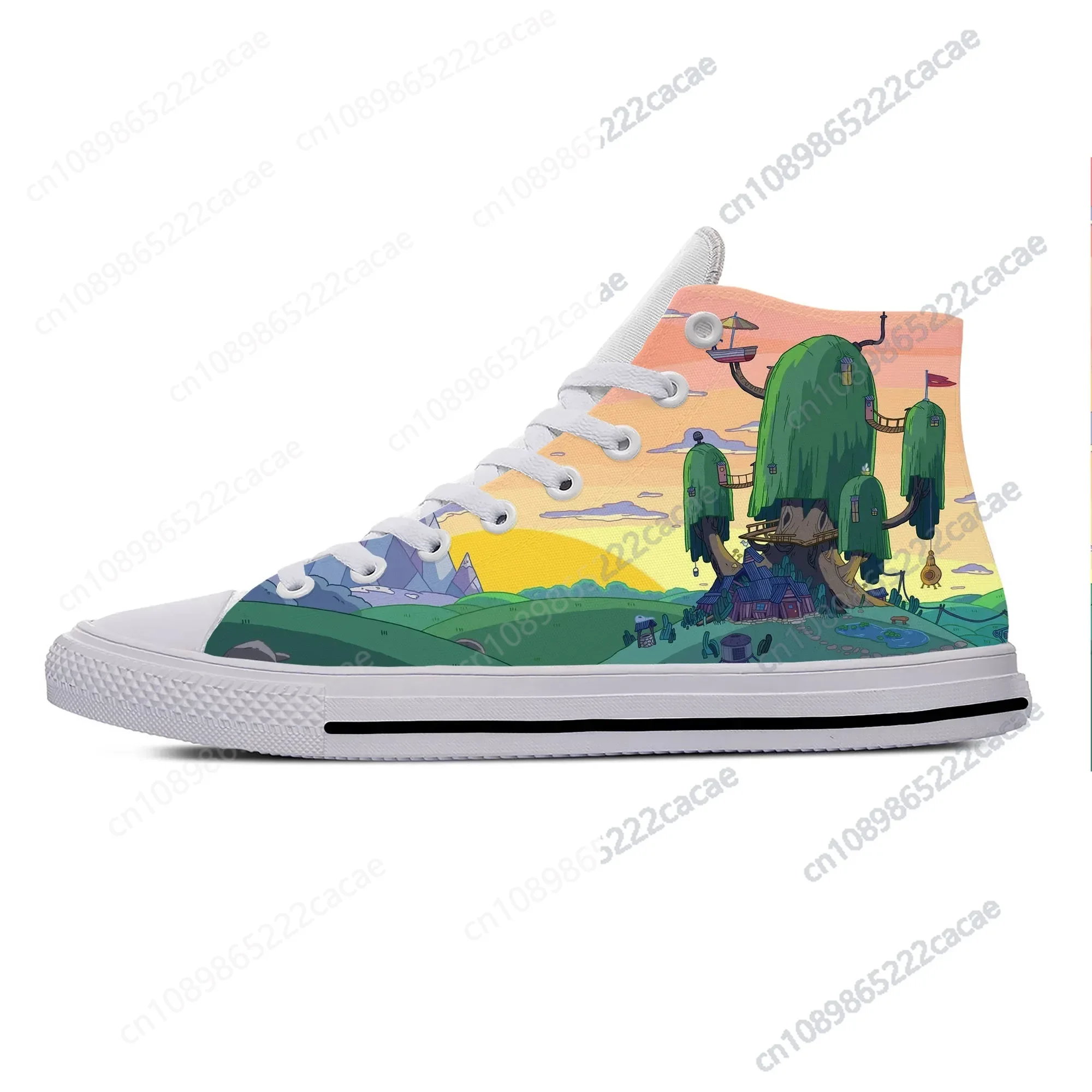 Hot Time Anime Cartoon Manga Adventure Funny Fashion Casual Shoes Breathable Men Women Sneakers High Top Lightweight Board Shoes