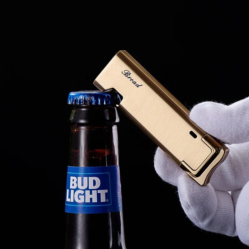 Inflatable Windproof Straight Forward Lighter Multifunctional Beer Bottle Opener Long Strip Lighter Cigarette Accessorie