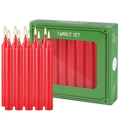 20 Red 4Inch Pole Waxs, Drip-Free, Smoke-Free, Fragrance-Free, Home Dinner Candles, Hand-Pulled, High-Quality, Suitable for Church, Family, Wedding, Party, Seasonal Celebrations, Emergency Situations and Home Decorations, Ideal for Thanksgiving, Valentine's Day, Father's Day, Mother's Day, Teacher's Day