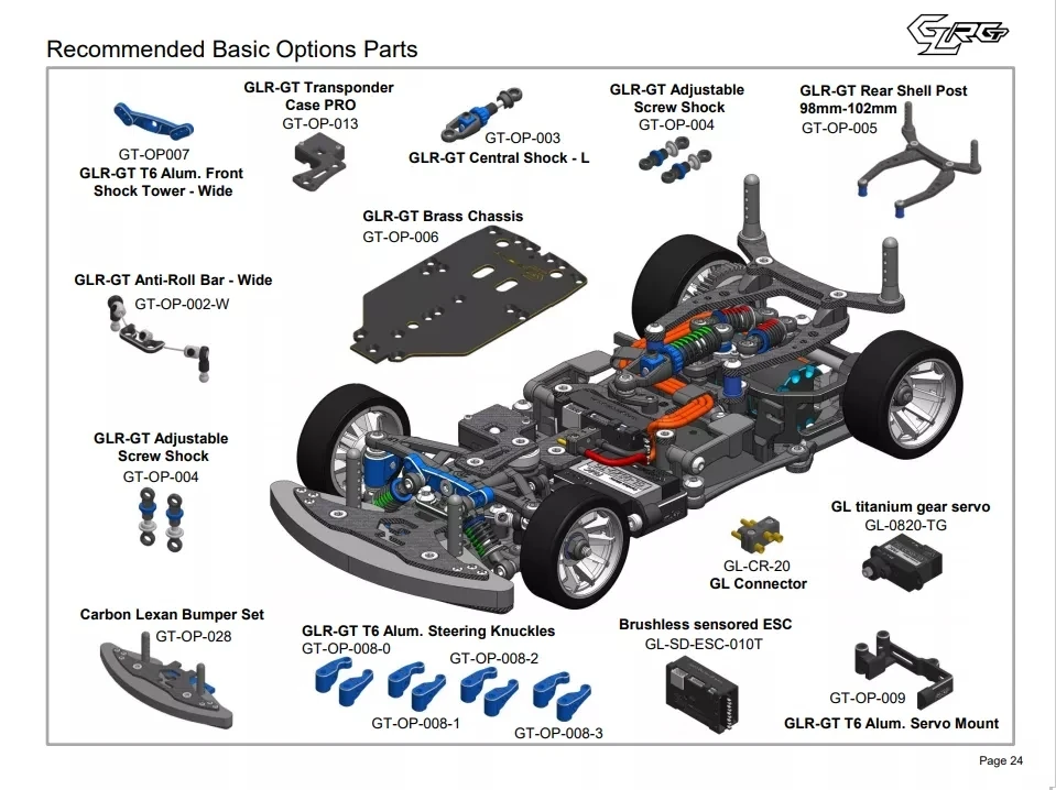 GL-RACING GLR GT 1:28 OP PARTS