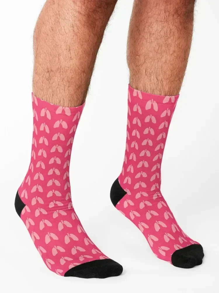 Lung Silhouette in Pink Socks Wholesale Stockings compression basketball japanese fashion Man Socks Women's