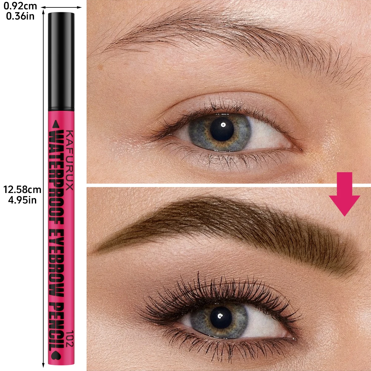 Penna per sopracciglia impermeabile a 3 colori, matita per sopracciglia microblading con 4 teste divise, regali cosmetici per trucco occhi per sopracciglia dall'aspetto naturale
