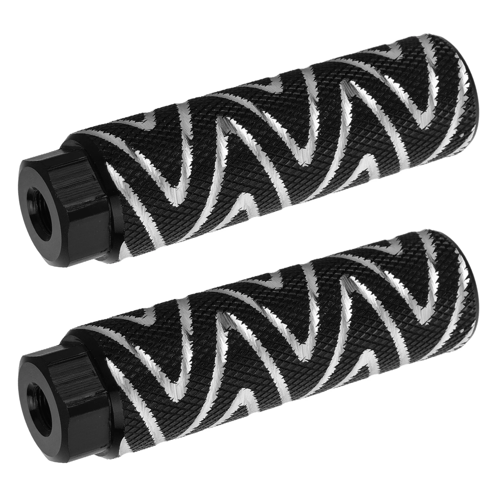 

1 Pair Foot Pedal Rocket Pegs Black Aluminum Alloy for Mountain Bike Universal Non Slip Rough Surface Reinforced Peg Cycling
