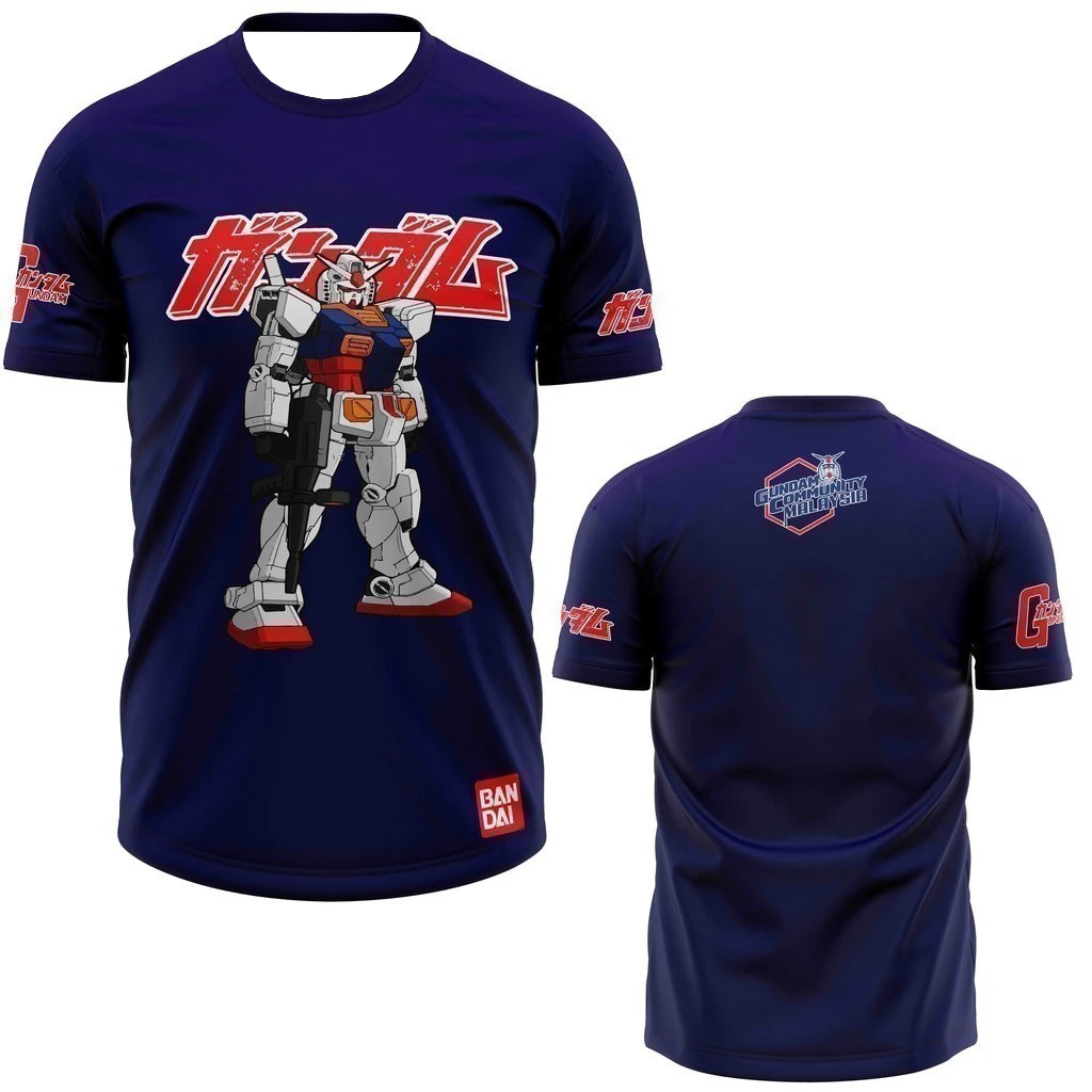 2025 Gundam Crossbone قصيرة الأكمام تي شيرت موضة أنيمي المنتج الرقمية تي شيرت مطبوع انمي ياباني الطرفية رداء علوي غير رسمي #4