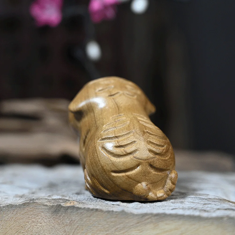 

Golden Phoebe Desktop Decor Small Decor Creative Desktop Wood Craft Animal Figurine Animal Wood Craft Tea Pet Office Model