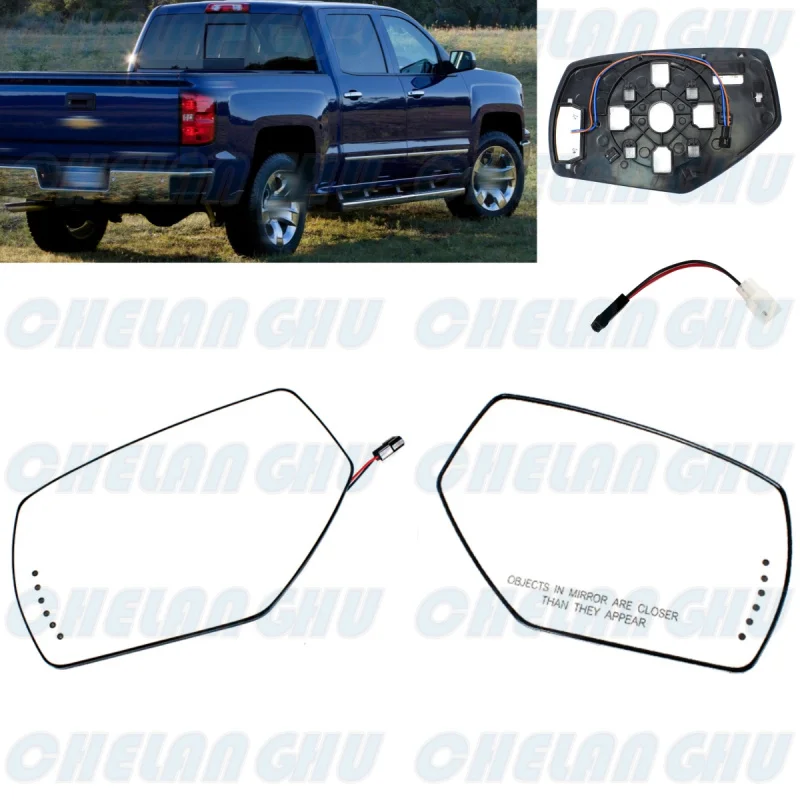 

1 Pair Heated Blind Spot Mirror Glass for Chevrolet Silverado /GMC Sierra 1500 2500HD 3500HD 2015 2016 2017 2018 Car accessories