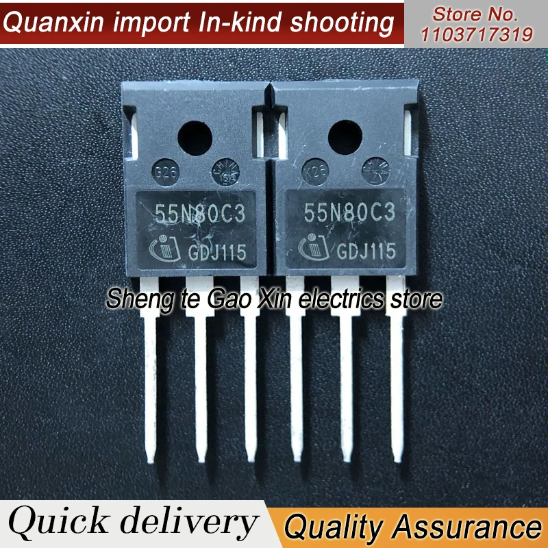 5PCS-10PCS  SPW55N80C3 55N80C3 MOS TO-247 55A 800V Imported NEW Original  Best Quality