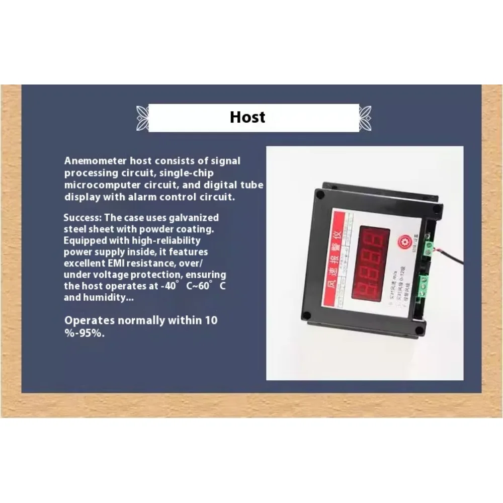 Anemografo Gru a torre Anemometro Indicatore di velocità del vento Indicatore di direzione Sensore di velocità del vento Misuratore di anemoscopio del vento