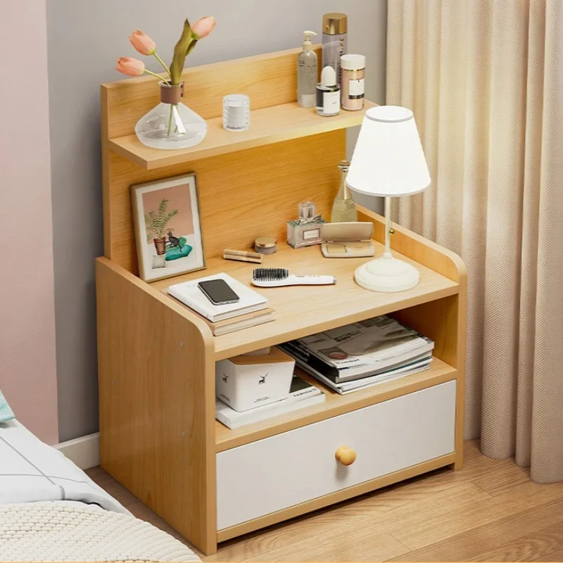 

Современная простая прикроватная тумбочка для спальни, антикварная, маленькая, с многоуровневыми ящиками, прикроватная полка для хранения, приставной шкафчик