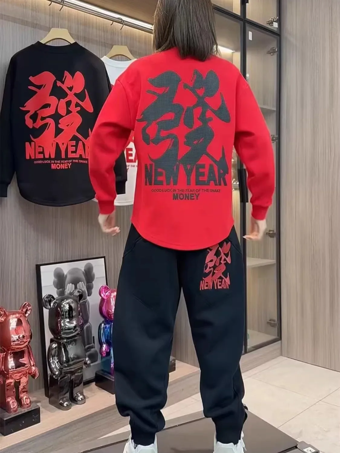 

Мужской зимний утепленный флисовый повседневный модный новогодний комплект: толстовка и брюки, длинные пижамы из смесового хлопка