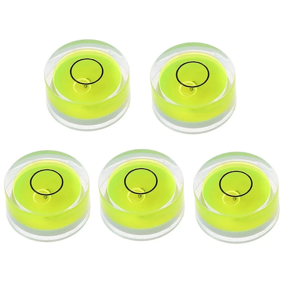 5pcs Bubble Level Round Spirit Level Bullseye Level Measurement Instrument Woodworking Construction Measuring Tools