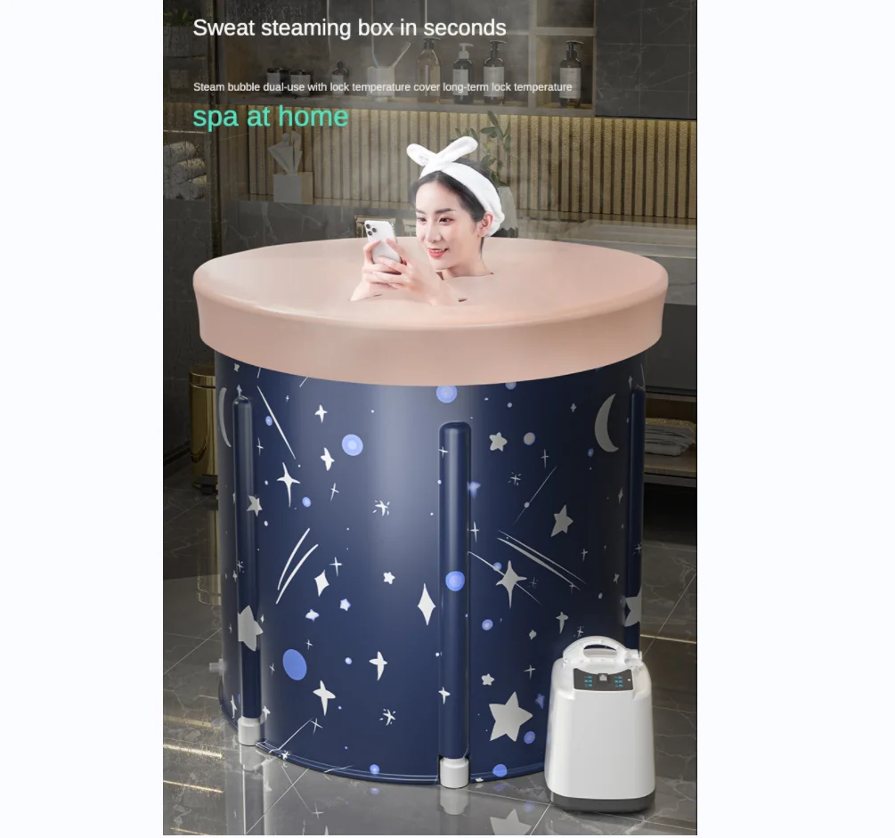 Bathtub for Adult Bath Bucket DIA 70 CM Bathroom Ice Bath Winter Shower Bathing Artifact Free Installation