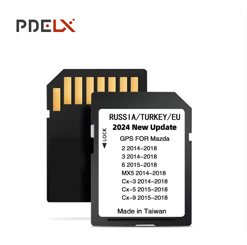 New 2024 Version Maps EU Russia Turkey Navigation SD Card for Mazda 2/3/6/CX3/CX5/CX9/MX5 Car Sat Navi 16GB GPS Update Maps Data