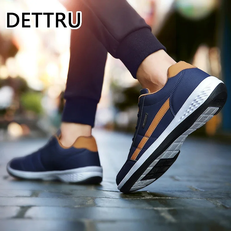 Zapatos de cuero de marca de lujo para hombre, zapatillas informales de tendencia inglesa, calzado de ocio transpirable