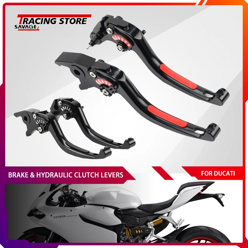 

Handle Brake Hydraulic Clutch Levers For DUCATI Panigale 899 959 1199 1299 V2 V4 S R 2022 Adjustable Extendable Handlebar Parts