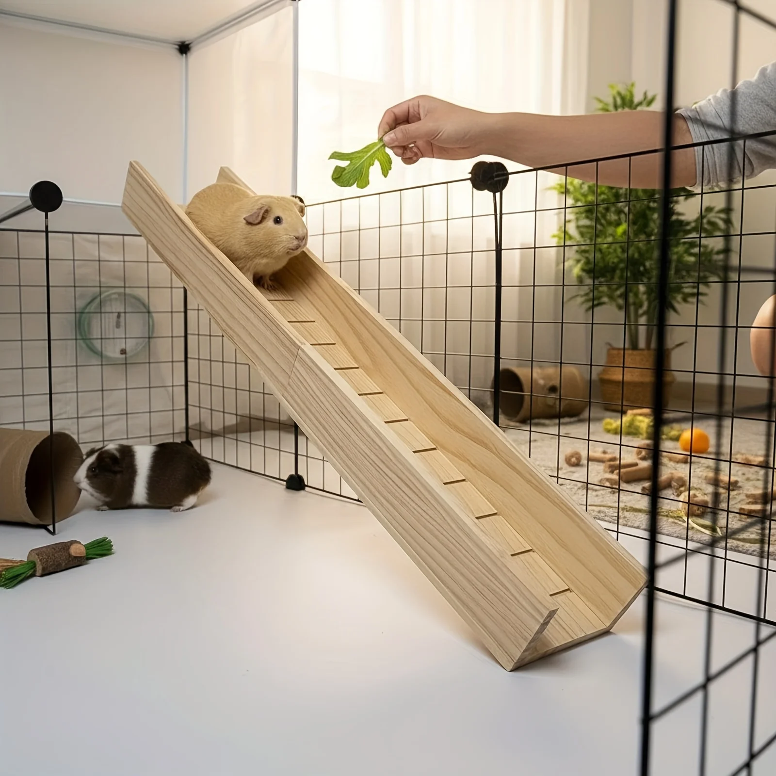 1 Pieza de Accesorio, Color y Estilo Enviados al Azar, Plataforma para Hámster, Escaleras de Madera para Hámster, Tobogán Dorado para Hámster, Juguetes para Hámster, Artículos de Paisajismo