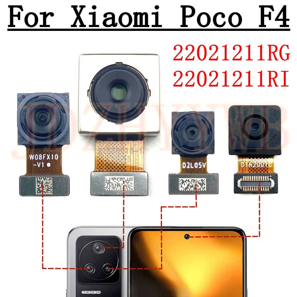 Front & Rear Camera For Xiaomi PocoF4 Poco F4 Frontal Selfie Wide Back Facing Main Camera Flex Cable
