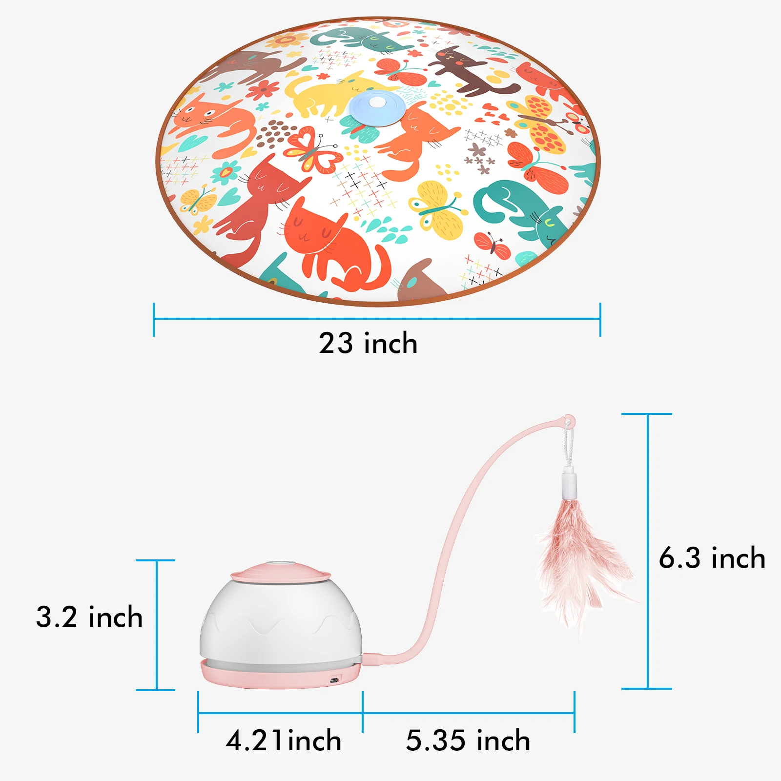 Cat Toys Interactive Motorized Wand Kitten Toys Electronic Exercise Pet Toy for Indoor Cats Automatic Motion Cat Teasing Feather