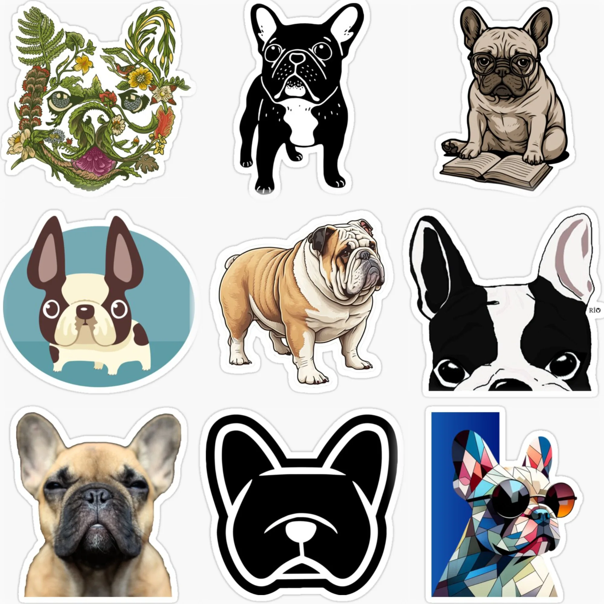 

French Bulldog Cute Pets Personalized Car Stickers Customizable Size Bicycle Window Helmet Bumper Wall Decal