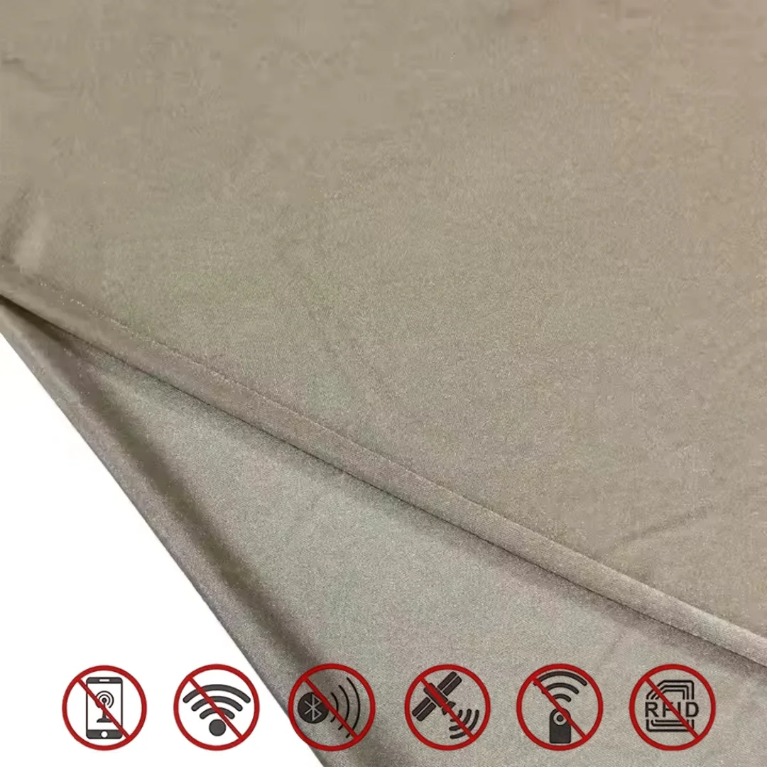 

100% Pure Silver Fiber Fabric Conductive Stretchy Faraday Cloth for EMF/RFID Blocking Anti-Thermal Imaging Metallic Fabric