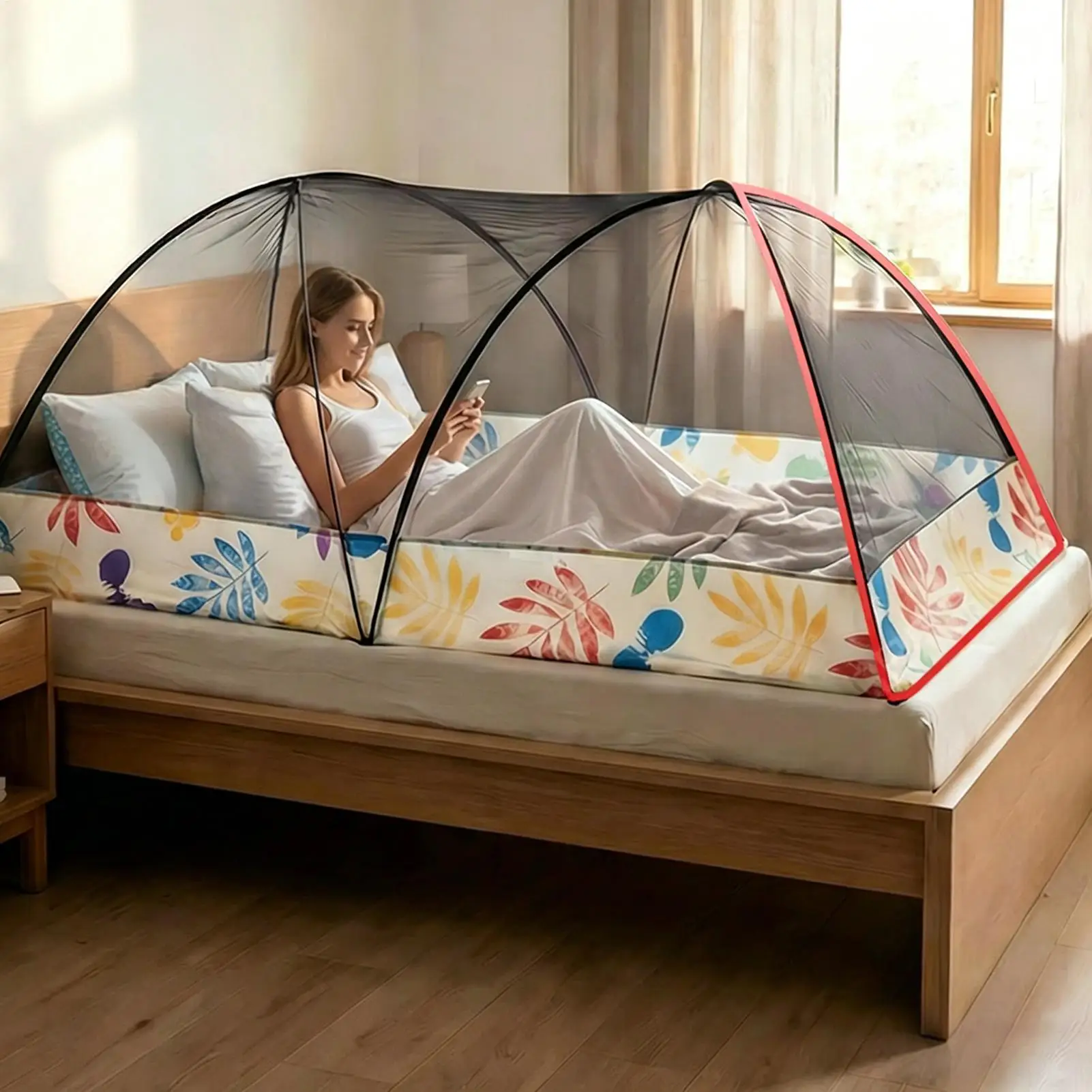 

Camping Bed Net Foldable Sleeping Mesh Netting Camping Bed Mesh Net For Adults Family Sleeping Outdoor Tent Backpacking Travel