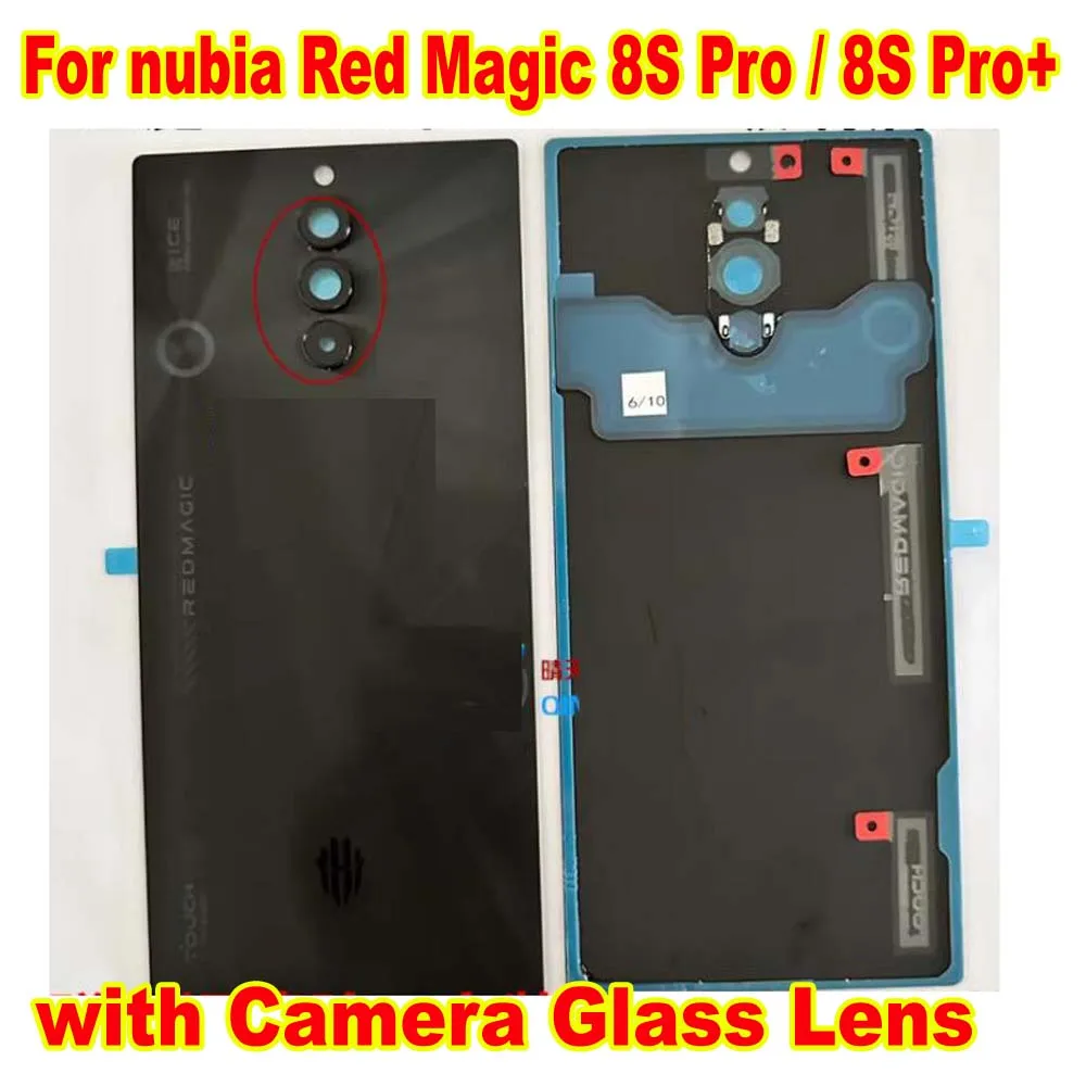 Best Quality Housing Back Battery Cover For ZTE nubia Red Magic 8S Pro / Pro+ Rear Case Phone Lid Shell with Camera Glass Lens