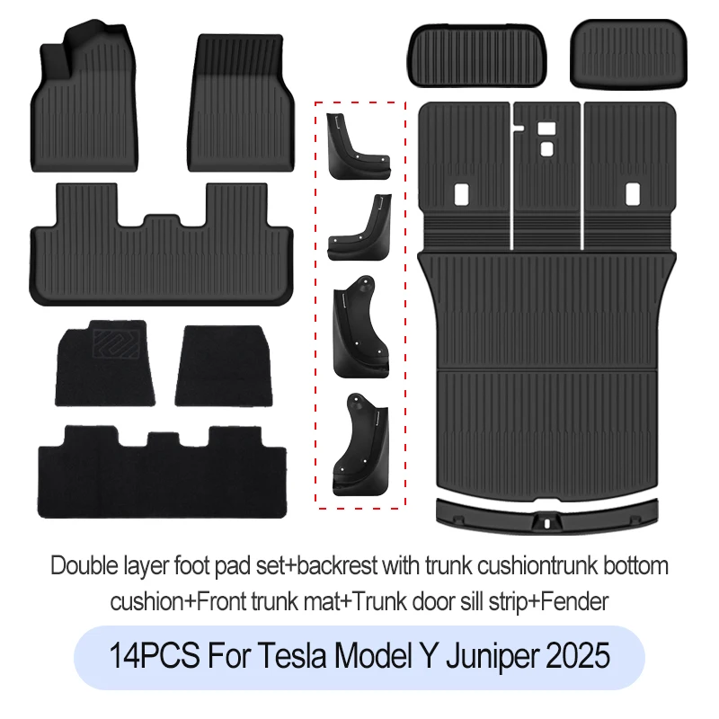 Tesla Model Y Juniper Premium/Performance 2025+ TPE vloermatten bagagemat slijtvaste voetmatten ModelY kofferbakmatten