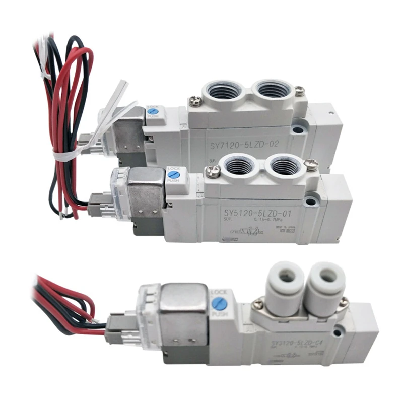 5 Port Solenoid Valve Plug-in Type SY3120/3220/3320 SY3140-5G-01 SY3120-5LZD-M5 SY3220-5LZD-C4