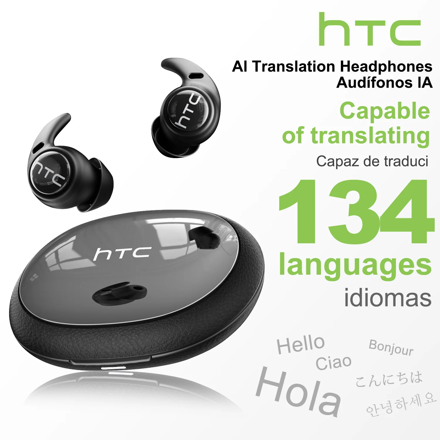HTC NE76 Bluetooth-Kopfhörer, KI-Übersetzer-Ohrhörer, Mini Unsichtbare Schlaf-Ohrhörer, Weiche Kabellose Kopfhörer in Orange