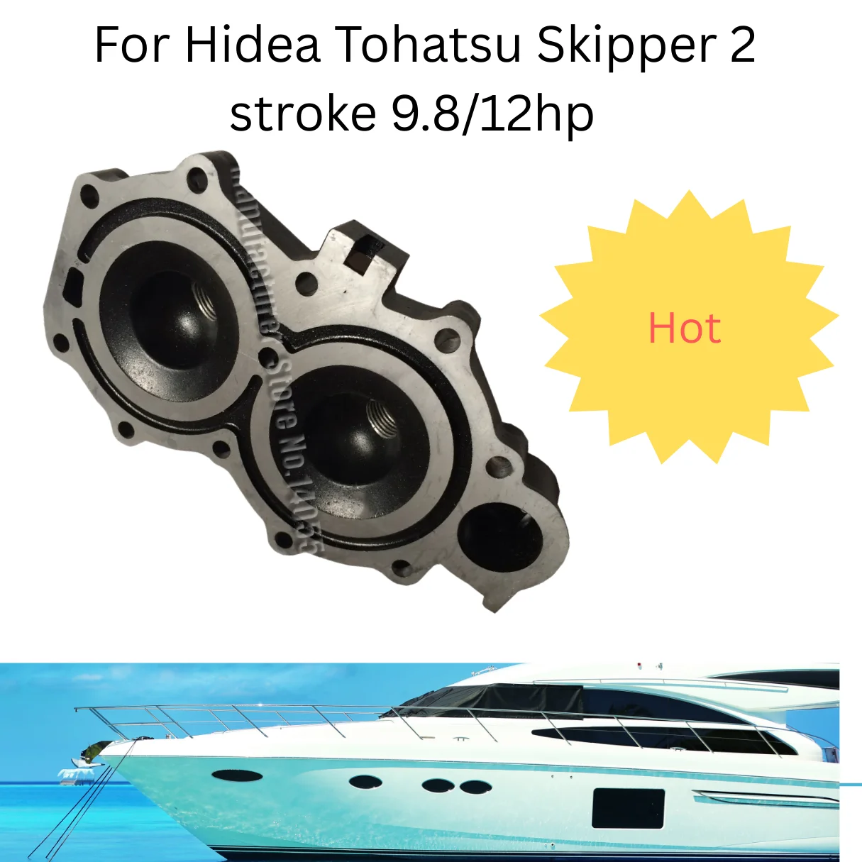 

Marine Outboard Cylinder Head Cover for Hidea Tohatsu Skipper 2-Stroke 9.8/12HP Engines - Suitable for Outboard Motors