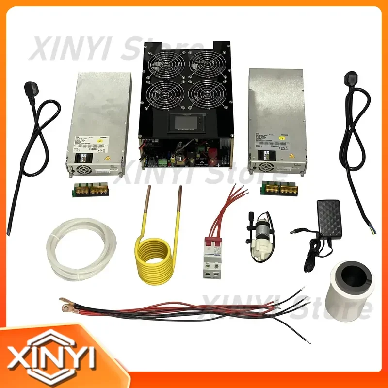 5000W Induction Heater 5KW Heating Machine with Electric Energy Meter 150ML Crucible DC 48V 3000W Power Supply