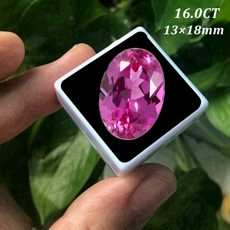 

Упаковка в коробке Розовый Рубин 13×18 мм 16,0 карат Овальная граненая огранка УФ-тест Твердость Мооса Драгоценные камни для коллекции Кольцо Серьги Изготовление ювелирных изделий Камень