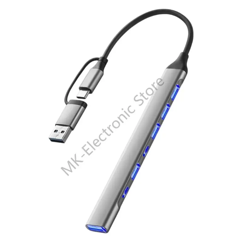 R2LF Wielofunkcyjne koncentratory USB z 7/4 portami Aluminiowa obudowa Szybka synchronizacja danych Możliwość OTG Przenośność