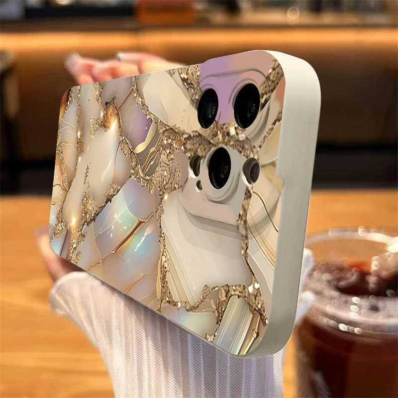 For Samsung Galaxy S25 S24 S26 A16 A36 A56 A35 A55 A34 A54 S23 Ultra S22 Plus S21 FE Phone Case With Gold Graded Marble Pattern - view 5