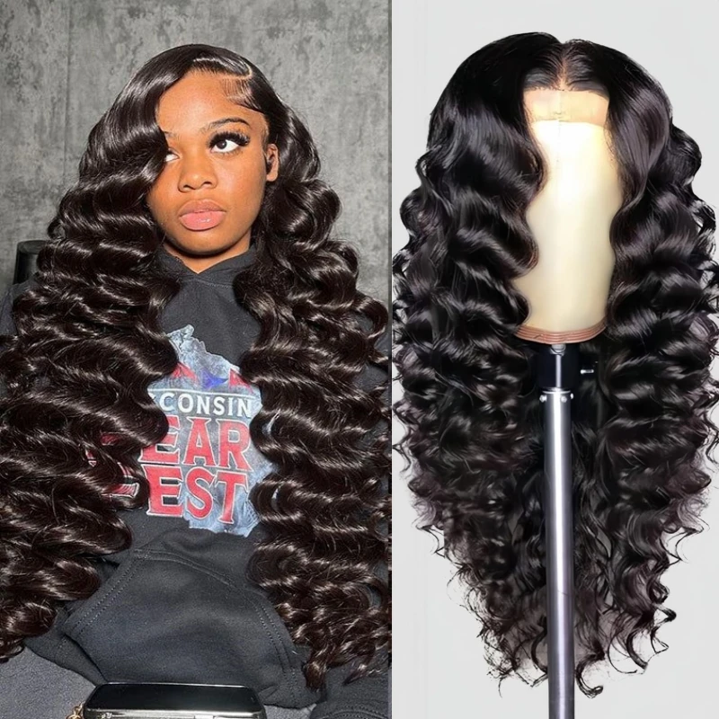 

Alimice Loose Deep Wave Transparent HD 4x4 Lace Closure Wig Glueless Brazilian Pre Pluck Raw Lace Human Hair Wigs
