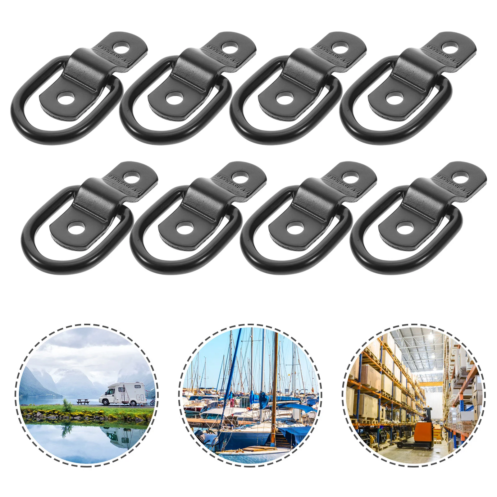 

10 Pcs D Ring Tight Anchor Hook Trailer Tie down Rings for Trailers Stainless Steel Truck Bed Accessories