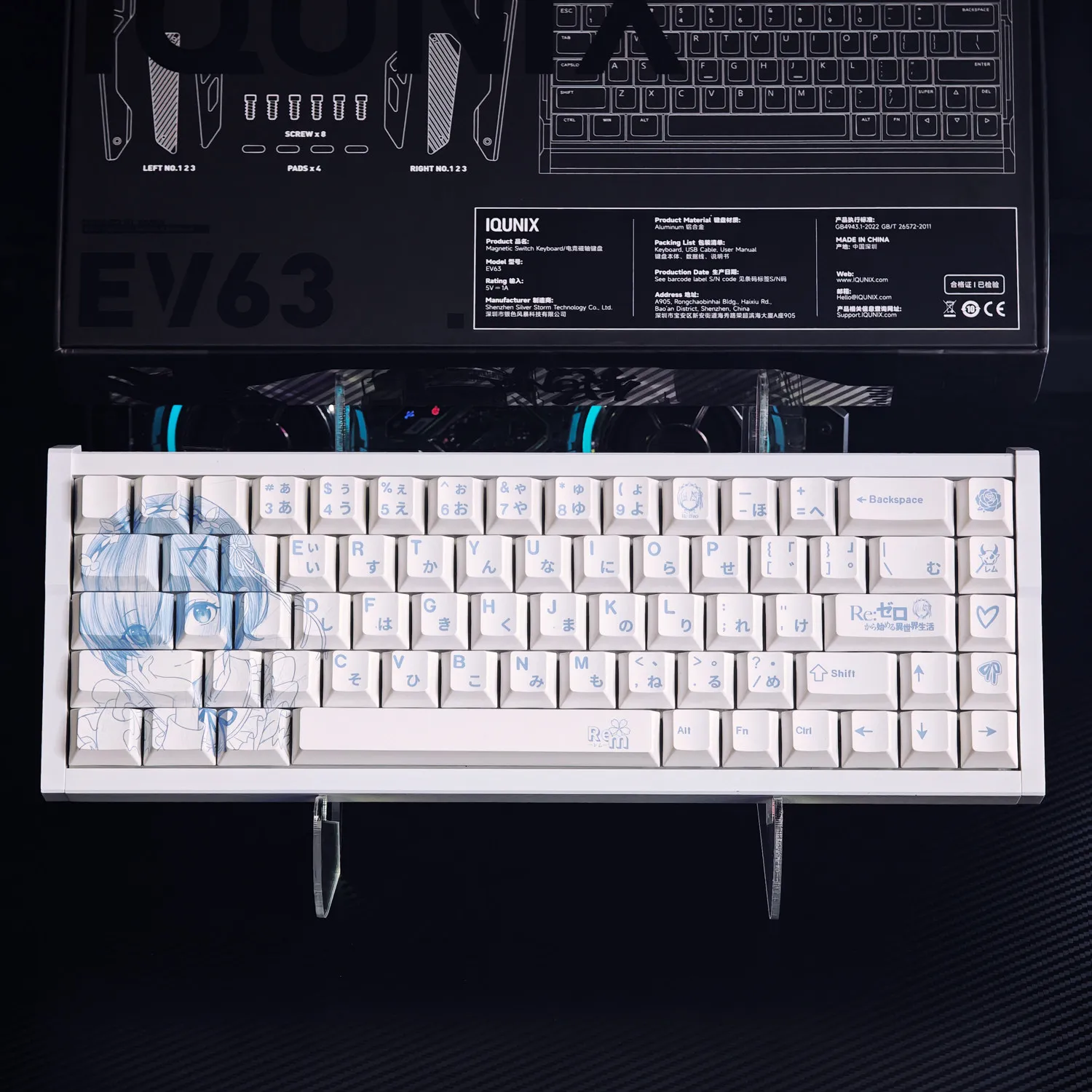 Rem Anime Keycaps PBT Dye Sublimation Cherry Height for Mechanical Keyboard Japanese MACHENIKE K500 AULA F75 Ajazz Ak820 view 5
