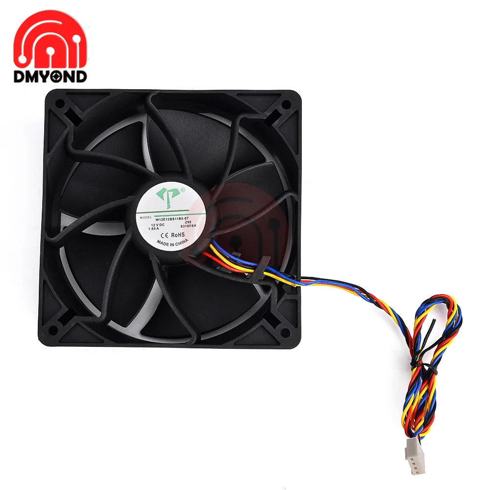 

12V New Fan for Ant B7 S9 T17 12CM 120X120X38MM 12038 DC 12V 1.65A 6400rpm 4 Wires 8 Wires