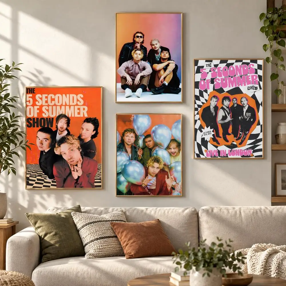 Band 5 S-seconds Of Summer Poster HD Waterproof Aesthetic Wall For Home Decor Trendy Durable Easy To Apply Art