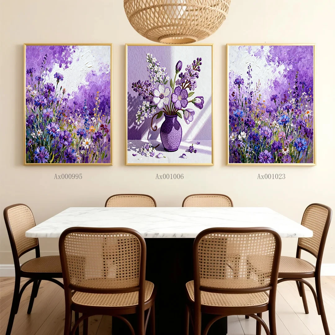 

Purple Lavender Floral Wall Art Prints Floral Animal Canvas Painting Unframed Home Living Room Bedroom Decor (Gift Idea)