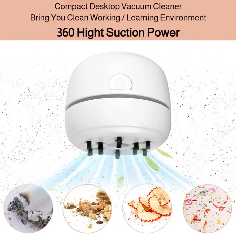 Desktop Cleaning Vacuum Cleaner Home Mini Portable Keyboard Silent Cleaner for Office Sofa Floor Study Desk Pencil Shavings