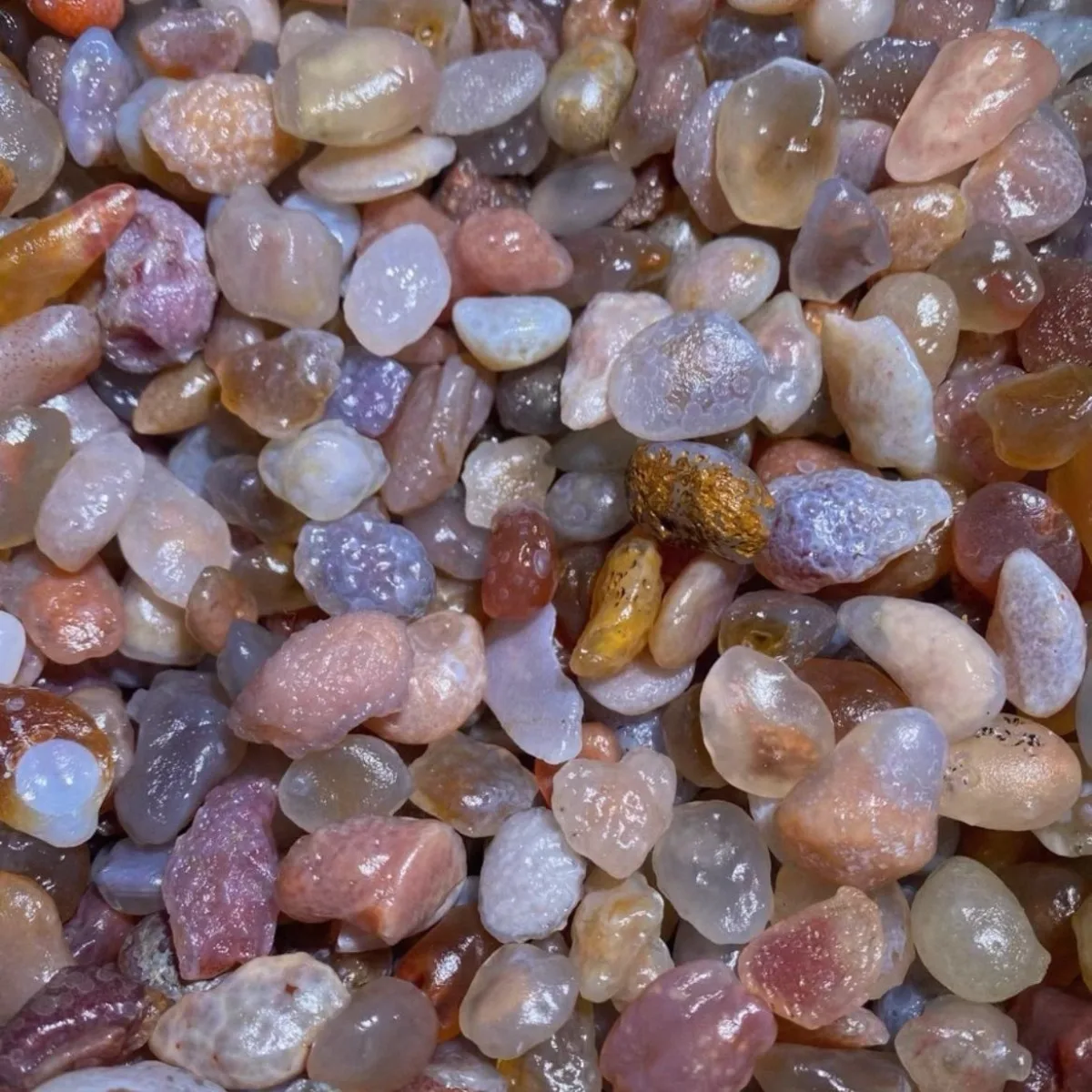 Display Stone Candy Agate,Glass Vial Set, 10-15mm Natural Unpolished, Natural Banding, Jewelry Making Collection.Candy Agate